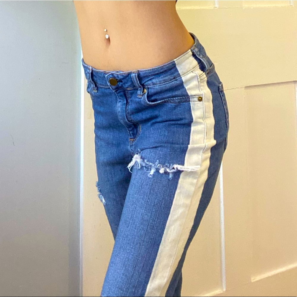 JBD Lightly Distressed Jeans w/ White Side Panel